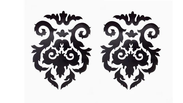 2 ADET DEFTER STİCKER,LAPTOP STİCKER SİYAH ÇİÇEKLİ PVC 48X33X0,5CM - 2