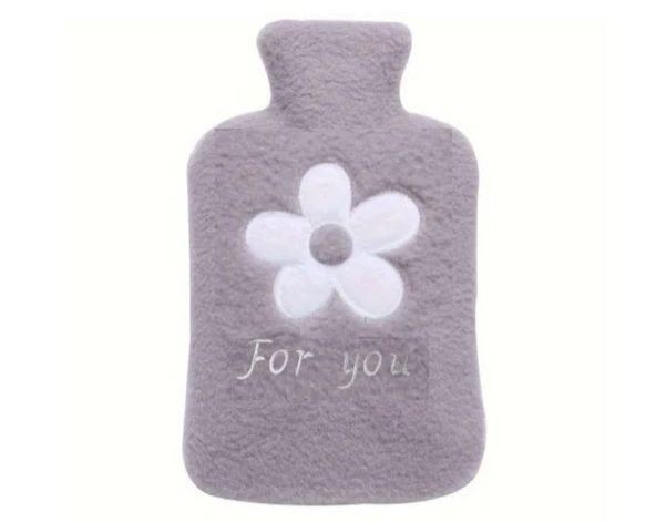 SICAK SU TORBASI PELUŞ PAPATYA DESENLİ GRİ  21x13,5x2cm 500 ml - 2