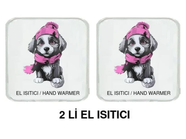 2 ADET KIRMIZI BERELİ KÖPEK CEP SOBASI,EL ISITICI,SICAK SU TORBASI PVC  10x9,5cm - Resim 3
