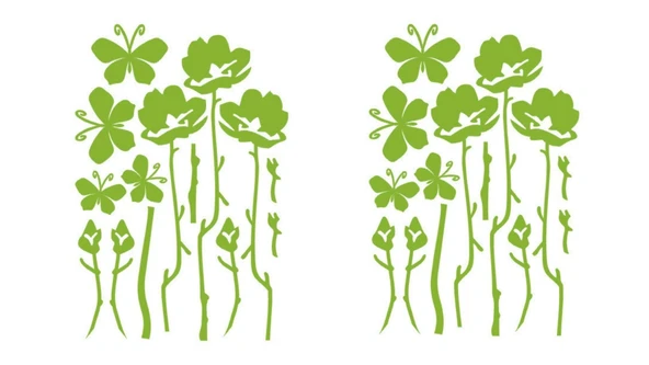 2 ADET DEFTER STİCKER,LAPTOP STİCKER YEŞİL ÇİÇEKLİ PVC 48X33X0,5CM - 2