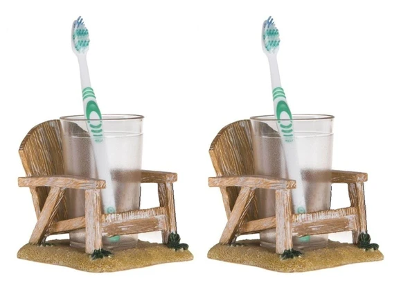 2 ADET DİŞ FIRÇALIK VE MACUNLUK SANDALYE POLİRESİN 13X11X10CM 200ML BANYO SETİ ürün görseli