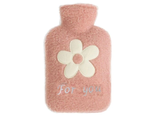 SICAK SU TORBASI PELUŞ PAPATYA DESENLİ PEMBE  21x13,5x2cm 500 ml - 2