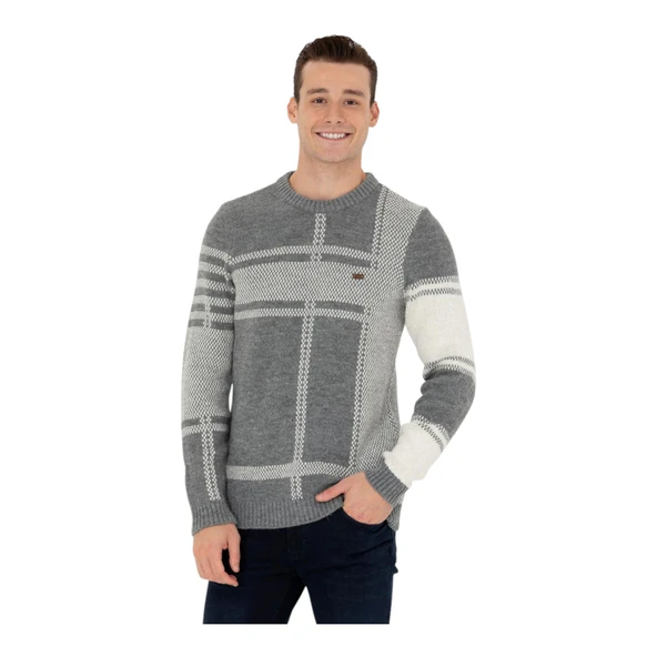 Erkek Gri Melanj Kazak - Resim 8