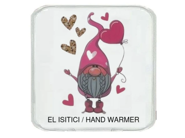 KALPLİ NOEL CÜCESİ CEP SOBASI,EL ISITICI,SICAK SU TORBASI PVC  10x9,5cm - Resim 2