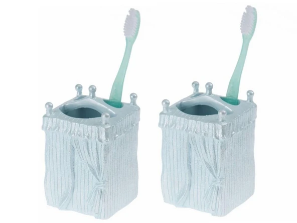 2 ADET DİŞ FIRÇALIK DENİZ FENERİ MODEL POLİRESİN 7X7X12CM BANYO SETİ