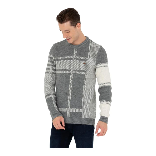 Erkek Gri Melanj Kazak - Resim 11