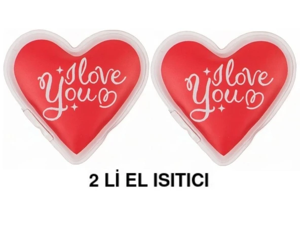 2 ADET KALPLİ SEVGİ MESAJLI CEP SOBASI,EL ISITICI,SICAK SU TORBASI PVC  9cm - Resim 3