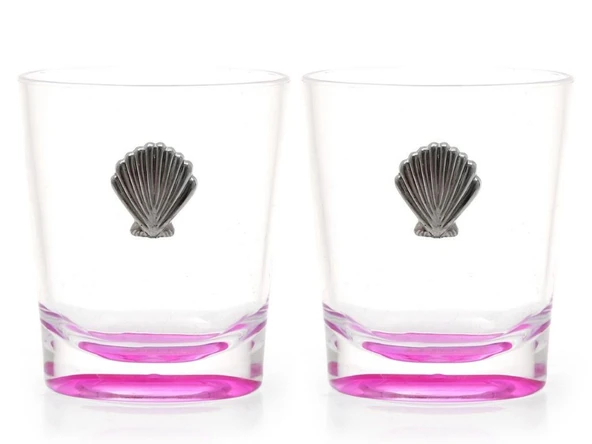 2 ADET KALEMLİK PEMBE DENİZ KABUĞU AKRİLİK  OFİS GERECİ 9X6X11CM 250ML - 2