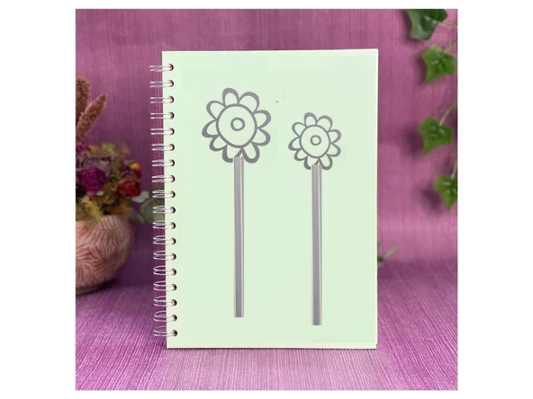 2 ADET DEFTER STİCKER,LAPTOP STİCKER GRİ PAPATYALI PVC 48X33X0,5CM - 3