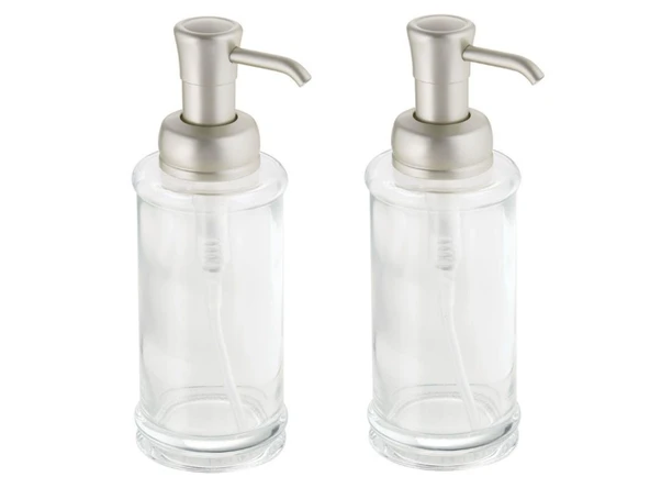 2 ADET CAM SIVI SABUNLUK ŞEFFAF  7x7x20cm 325ml - Resim 2