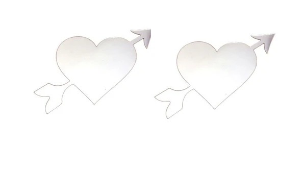 2 ADET DEFTER STİCKER,LAPTOP STİCKER AYNALI KALP ŞEKİLLİ 20X11X0,6CM - 2