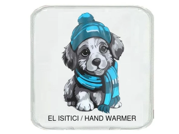 MAVİ BERELİ KÖPEK CEP SOBASI,EL ISITICI,SICAK SU TORBASI PVC  10x9,5cm - Resim 2