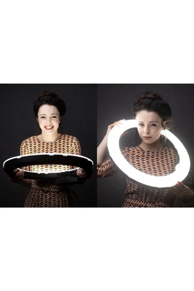 Yussraw 21 Inç 54cm Influencer Makyaj Kuaför Ring Light Kumandalı Çantalı Alüminyum Ayaklı - 8