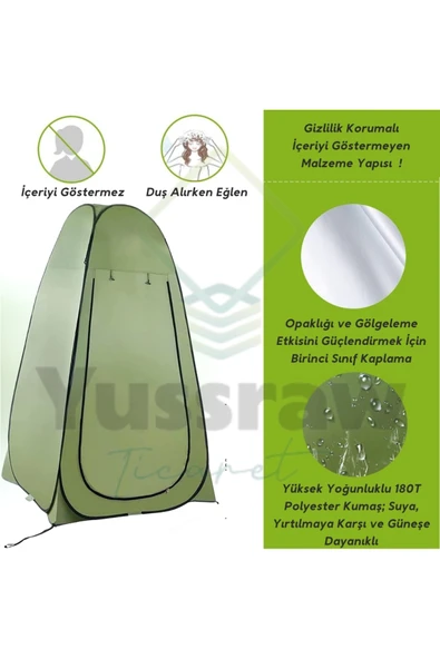 Yussraw Çok Amaçlı Kamp Alanı Duş Giyinme Wc Prova Kabini - 6