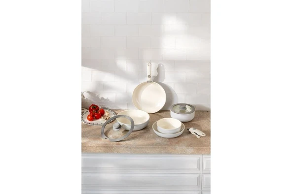 Emsan Easy Click Tencere Seti Açık Gri ürün görseli