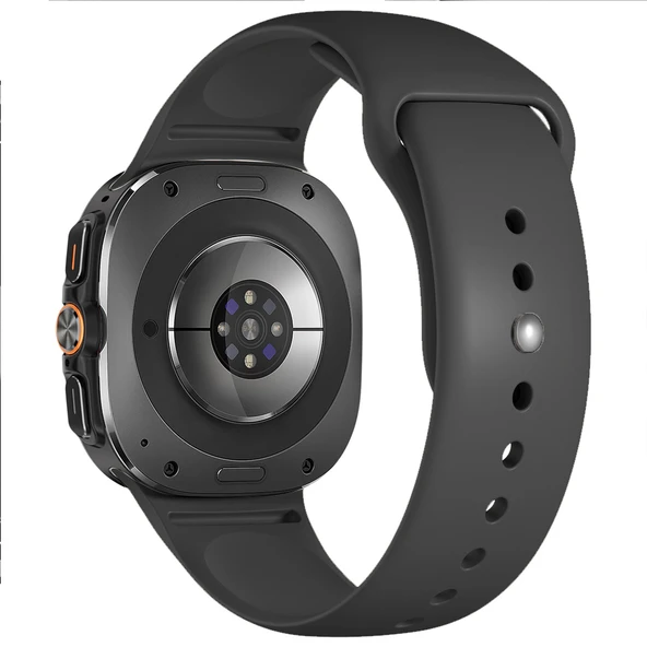 Samsung Galaxy Watch 8 44mm 40mm İle Uyumlu Klasik PureLux Soft Silikon Kordon  Siyah - Resim 7