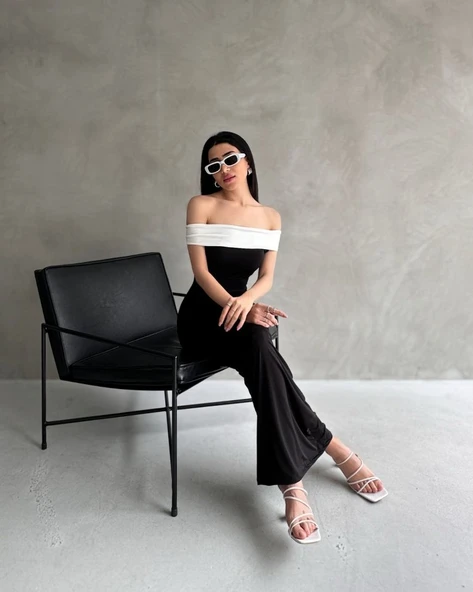 Kadın Madonna Yaka Maxı Boy Elbıse ürün görseli