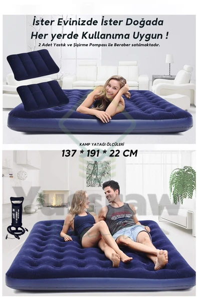 Yussraw 4-8 kişi 6 gen  taşınabilir otomatik çadır ve seti yatak_kamplambası_pompa_yastık 280*280*160 - 5