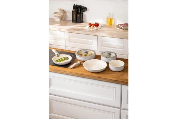 Emsan Easy Click Tencere Seti Açık Gri - Resim 3