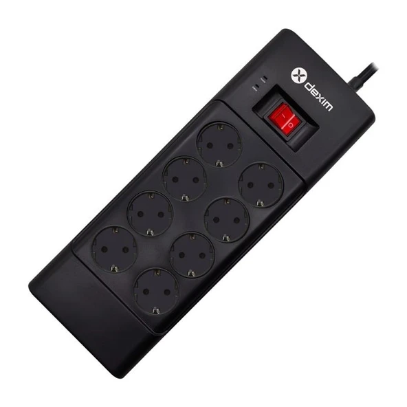 Dexim SP08DG 8Port Akım Koruyucu Priz Siyah 1.8 Metre - 2