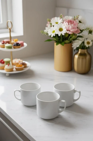 Times Espresso Americano Kahve Fincan Kupası 3'lü Set 200 ml 7 cm - Resim 2