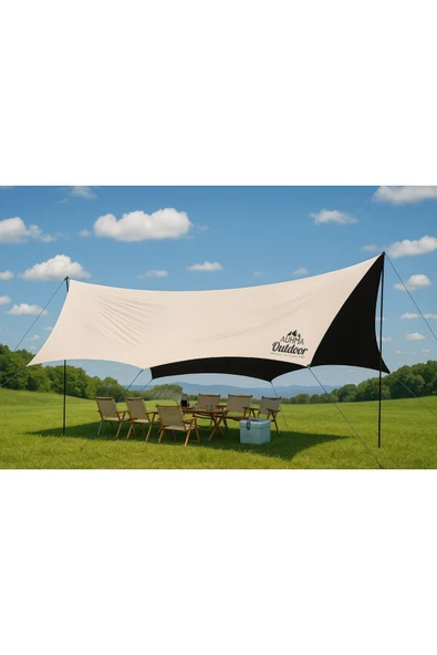 Yussraw Güneşlik Tente Plaj, Kamp Dayanıklı Oxfor Kumaş Su Geçirmez Gölgelik Çadır 600*300 Cm - 1