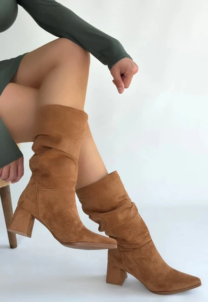 Titen Taba Süet Körüklü Çizme