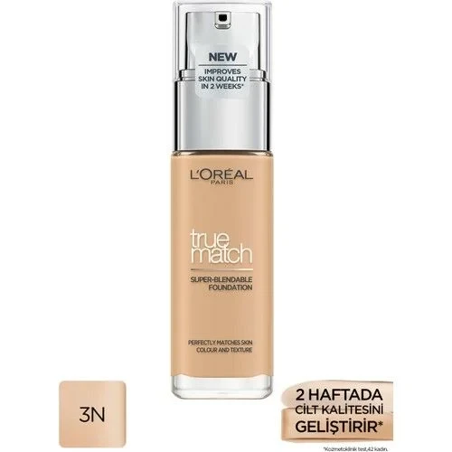 Loreal Paris True Match Bakım Yapan Fondöten - 3N Nötr Alt Ton - 1