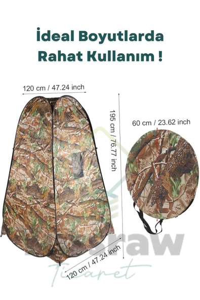 Yussraw Çok Amaçlı Kamp Alanı Duş Giyinme Wc Prova Kabini - 5