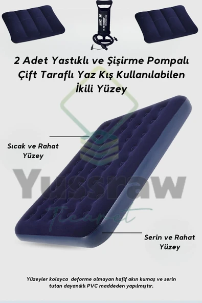 Yussraw 4-8 kişi 6 gen  taşınabilir otomatik çadır ve seti yatak_kamplambası_pompa_yastık 280*280*160 - 4