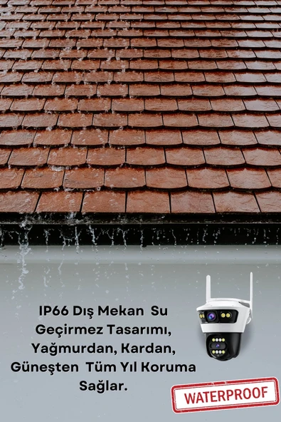 Yussraw 6MP 6K ULTRA HD 3 Lensli 8XZOOM Dış Mekan Gece Görüşlü Akıllı Ip Güvenlik Kamerası - 4
