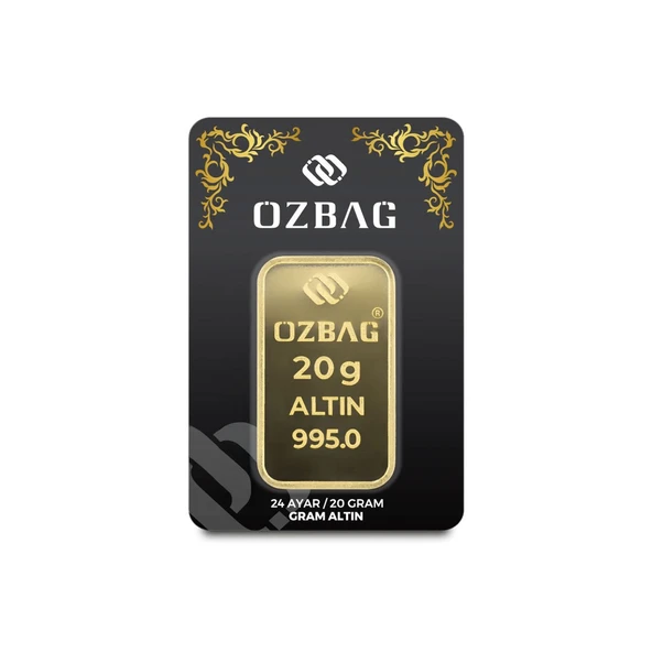 AgaKulche 24 Ayar 20 gr 995 Özbağ Külçe Altın ürün görseli 1