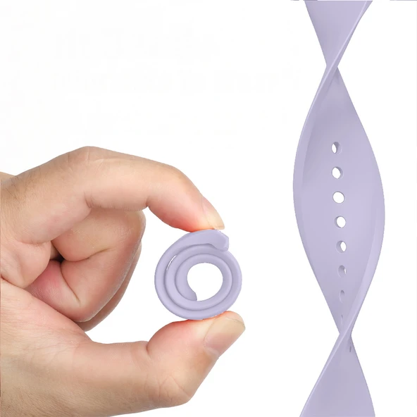 Samsung Galaxy Watch 8 44mm 40mm İle Uyumlu Klasik PureLux Soft Silikon Kordon  Lila - 4