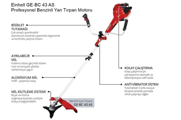 Einhell GE-BC 43 AS Benzinli Tırpan Motoru - Resim 6