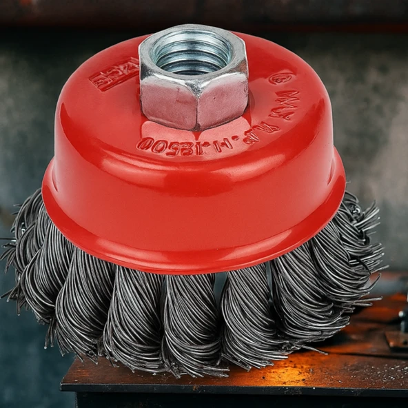 Fixonic Eratool ERA10052 125mm Burmalı Çanak Fırça Gri Telli - Resim 2