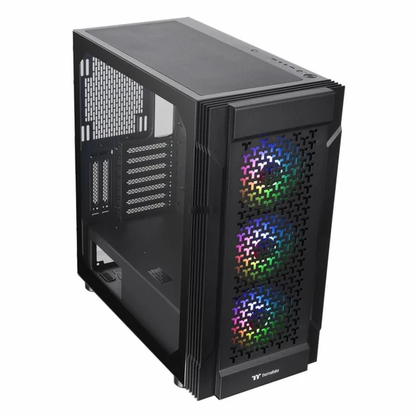 Thermaltake Versa T27 TG 750W 80+ USB 3.2 ARGB eATX Mid Tower Siyah Kasa - Resim 3
