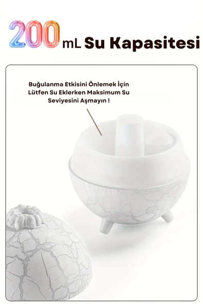 Yussraw 200ML, IşıKLı, AROMA YAYıCıLı HAVA NEMLENDIRICI - 4