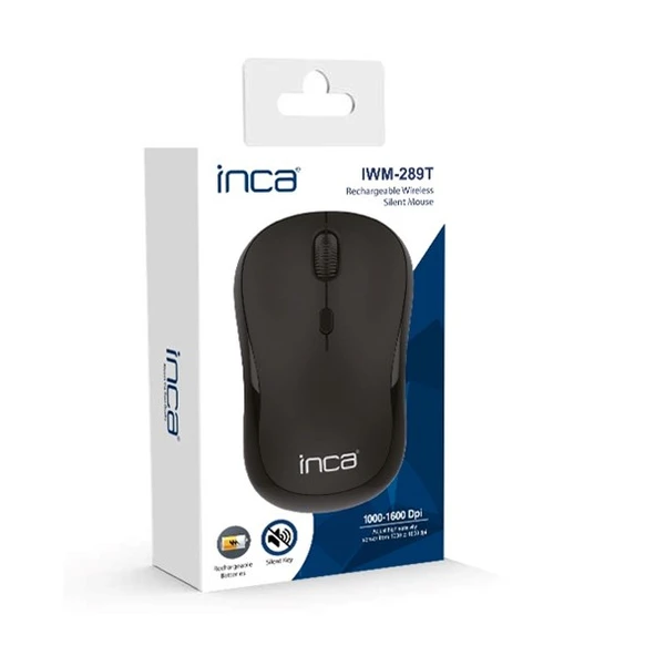 <![CDATA[INCA IWM-289T Kablosuz siyah Ergonomic Design Şarjlı Mouse]]> - 2