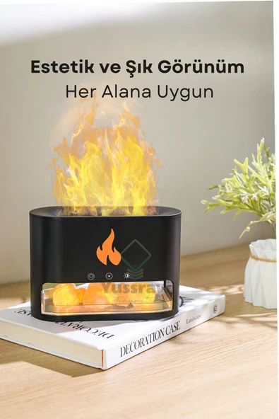 Yussraw Şömine Hava Nemlendiricisi 4 Renkli Alevli ve Taşlı HAVA NEMLENDİRİCİ  250 ML BHU-15 - 2