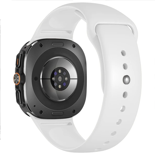 Samsung Galaxy Watch 8 44mm 40mm İle Uyumlu Klasik PureLux Soft Silikon Kordon  Beyaz - 2