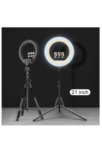 Yussraw 21 Inç 54cm Influencer Makyaj Kuaför Ring Light Kumandalı Çantalı Alüminyum Ayaklı
