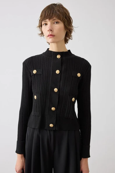 Diva Düğmeli Triko Hırka Terzi Dükkanı - Resim 6