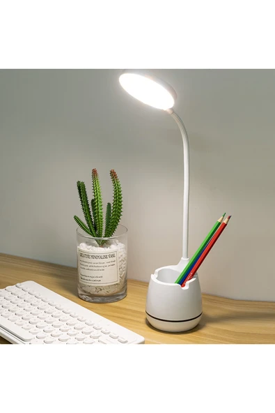Yussraw Şarjlı 24 Led Çalışma Okuma Işığı Kademeli Masa Lambası Ayarlanabilir Renk Tonu Ve Parlaklık - 2