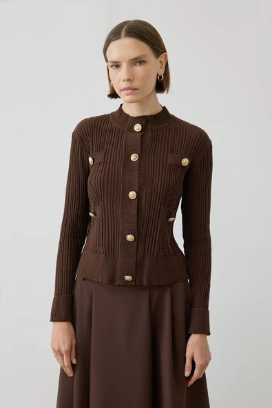 Diva Düğmeli Triko Hırka Terzi Dükkanı ürün görseli 1