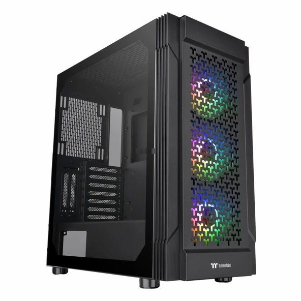 Thermaltake Versa T27 TG 750W 80+ USB 3.2 ARGB eATX Mid Tower Siyah Kasa ürün görseli 1