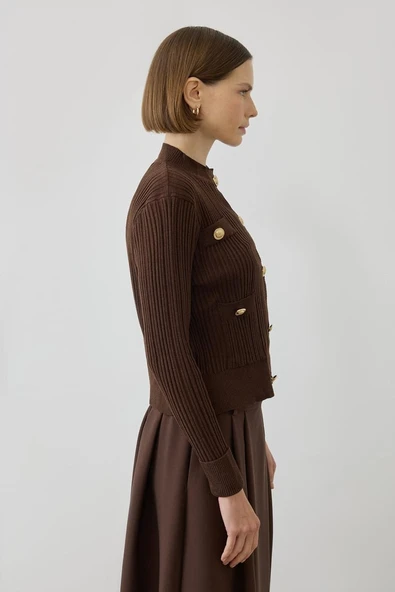 Diva Düğmeli Triko Hırka Terzi Dükkanı - Resim 3