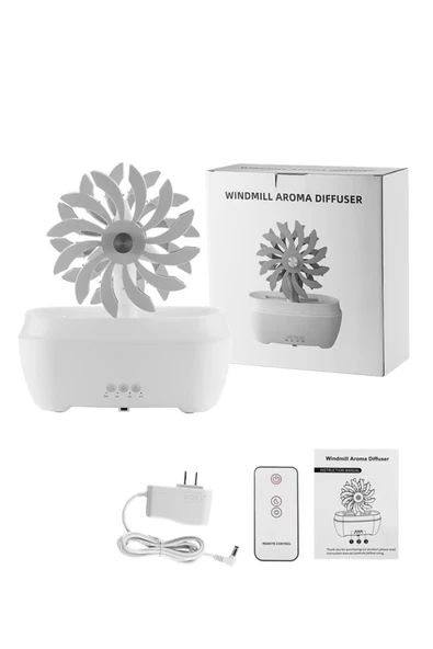 Yussraw Fırıldak yağmur damlası  nemlendirici 300ml 7 renkler LED lamba uzaktan kumanda yağmur damlası - 6