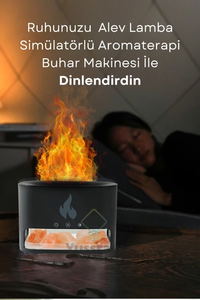 Yussraw Şömine Hava Nemlendiricisi 4 Renkli Alevli ve Taşlı HAVA NEMLENDİRİCİ  250 ML BHU-15 - 3