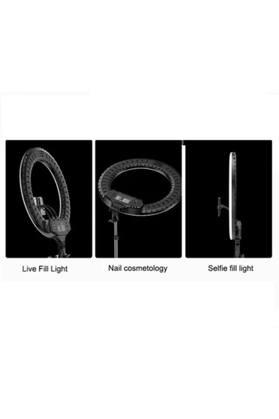 Yussraw 21 Inç 54cm Influencer Makyaj Kuaför Ring Light Kumandalı Çantalı Alüminyum Ayaklı - 6