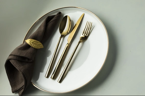 Aryıldız De Luxe S Gold Pvd 89 Parça Altın Çatal Kaşık Bıçak Takımı - Resim 3